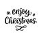 Enjoy Christmas phrase. Ink lettering