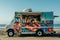 Enjoy delicious snacks with the sound of crashing waves at this food truck parked on the beach, A food truck selling fresh seafood