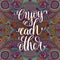 Enjoy each other handwritten lettering positive quote