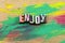 Enjoy enjoyment day life time today now letterpress quote