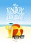 Enjoy the holiday quote card with beach backdrop