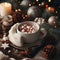 Enjoy homemade hot chocolate with marshmallows ai generated