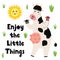 Enjoy the little things card with a cute cow. Funny print