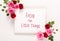 Enjoy The Little Things message with roses and leaves