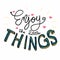 Enjoy the little things word lettering doodle style on white background