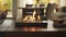 Enjoy the mesmerizing sight of flames flickering in this sleek tabletop fireplace. 2d flat cartoon