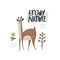 Enjoy Nature scandinavian style lettering inscription. Cute