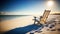 Enjoy the perfect summer day with a comfortable beach chair on a white sandy beach. Generative AI