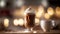 Enjoy a refreshing Hot Chocolate Drink In a glass on a table at a bar. Generative AI