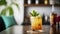 Enjoy a refreshing Mai Tai Drink In a glass on a table at a bar. Generative AI