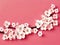 Enjoy the Season with a Beautiful Arrangement of Cherry blossoms branch on Pink Background.