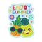 Enjoy Summer Badge Funny Pineapples in Sunglasses