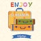 Enjoy summer vector typography with luggage