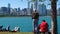 Enjoying chicago shoreline