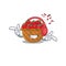 Enjoying music tomato basket cartoon mascot design