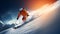 enjoying skiing, ski resort, skier jumping, winter holiday concept,