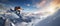 enjoying snowboarding, Concept travel ski, Snowboarder jumping,