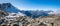 Enjoying the Ã–tztal alps viewing platform Schwarze Schneid Tyrol, Austria