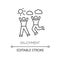 Enjoyment pixel perfect linear icon. Thin line customizable illustration. Friendship, togetherness, happiness contour