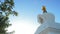 Enlightenment buddhist stupa at sunset