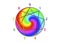 Enneagram figure with numbers from one to nine concerning the nine types of personality around a rainbow gradient sphere. Vector