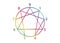 Enneagram icon, sacred geometry, diagram colorful gradient logo template, with numbers from one to nine concerning the nine types