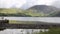 Ennerdale Water Lake District National Park Cumbria England uk with wall