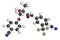 Enobosarm drug molecule. Selective androgen receptor modulator (SARM) that is also used in sports doping. 3D rendering. Atoms are