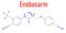 Enobosarm drug molecule. Selective androgen receptor modulator, SARM. Skeletal formula.