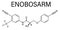 Enobosarm molecule. Skeletal formula.