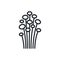 Enoki mushroom icon. Vector isolated linear icon contour shape outline. Thin line. Modern glyph design. Mushrooms. Food