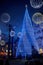 Enormous Christmas tree made of LED lights in Vigo, Galicia, Spain