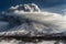 Enormous clouds from Shiveluch mountain eruption in Kamchatka. Generative AI