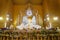 Enormous marble Buddha statue at the Kyauk Taw Gyi Pagoda at the foot of Mandalay Hill, Mandalay, Myanmar Burma