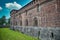 Enormous walls of the magnificent Sforza Castle , Castello Sforzesco in Milan