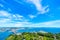 Enoshima island and urban skyline view in kamakura