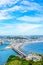 Enoshima island and urban skyline view in kamakura