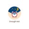 Enough Rest round flat icon, wellbeing concept