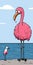 Enraged Flamingo: A Vibrant Editorial Cartoon By Allie Brosh