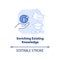 Enriching existing knowledge light blue concept icon