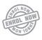 Enrol Now rubber stamp