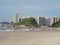 Enseada beach and Pitangueiras parasol sky Guaruja Sao Paulo Brazil