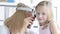 ENT doctor conducts medical examination of ear of little girl slow motion 4k movie