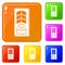 Enter door icons set vector color