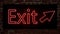 Enter exit neon sign . Open door. Escape sign. Vintage cinema metal sign. Emergency exit sign.