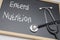 Enteral nutrition written on a blackboard, conceptual image