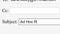 Entering Email Subject Topic Ad Hoc Request in Online Box. Send Work Request to Recipient by Typing E-Mail Subject Line Website.