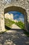 Entering gate in Cachtice castle ruin in Male Karpaty