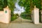 Entering gate to the park in Nova Ves nad Zitavou village