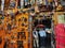 Entering into an old antique shop with a lot of handicrafts and traditional objects from the Himalayas and the Tibet such as mask